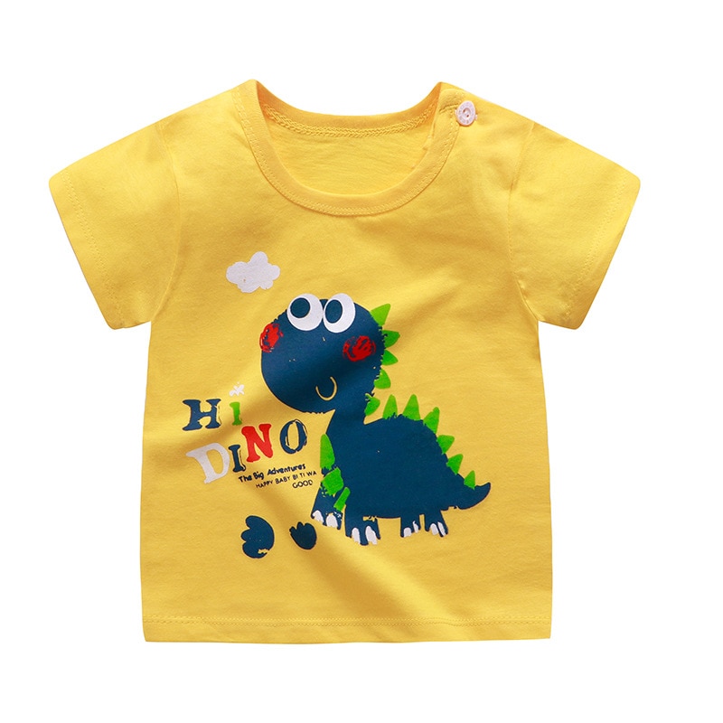 verano bebé camisetas de dibujos animados Animal bebé niñas niños Tops o-cuello de manga corta Babay camisetas de algodón: 80CM (Kid Height)