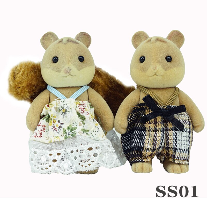 Children's Simulation Forest Animal Family 1:12 Scale Simulation Animal 1/12 Squirrel Cat Simulation Animal Girl Pretend Gam: SS01