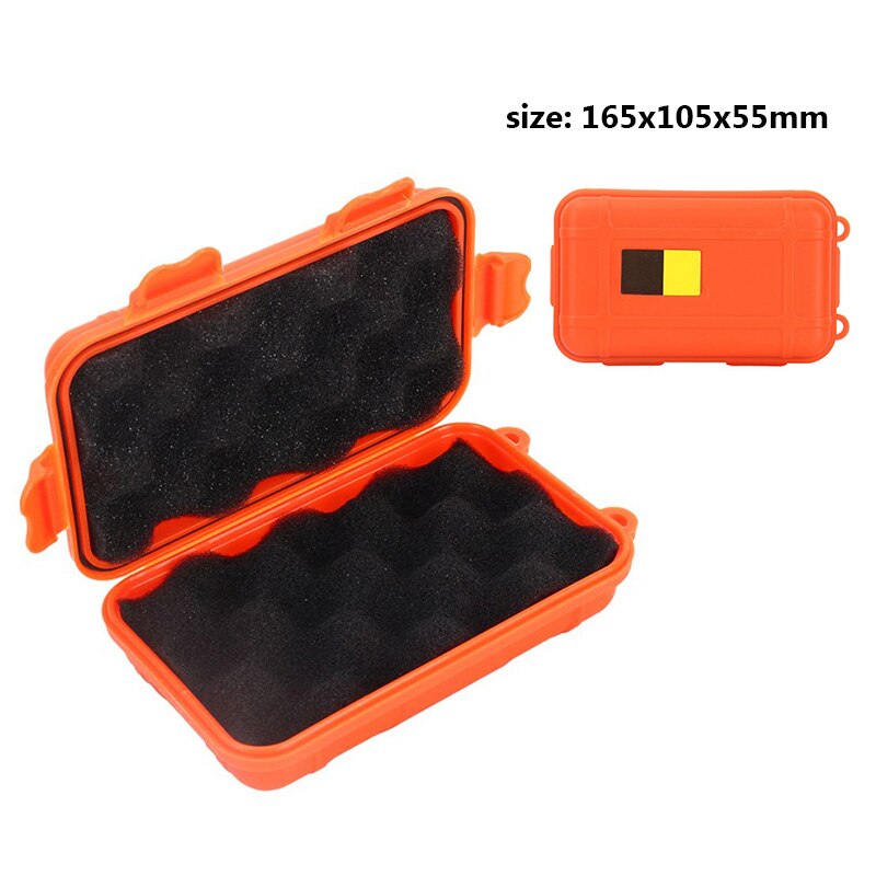 Sikkerhedsinstrument værktøjskasse abs plast værktøjskasse værktøjskasse slagfast slagkasse kuffert værktøjskasse udstyr kameraetui: Orange -165 x 105 x 55mm