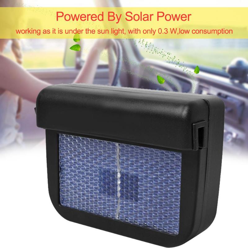 Universal Solar Powered Car Window Air Vent Cooling Fan Ventilation Cooler Radiator Black 3V 100mA Heating & Fans