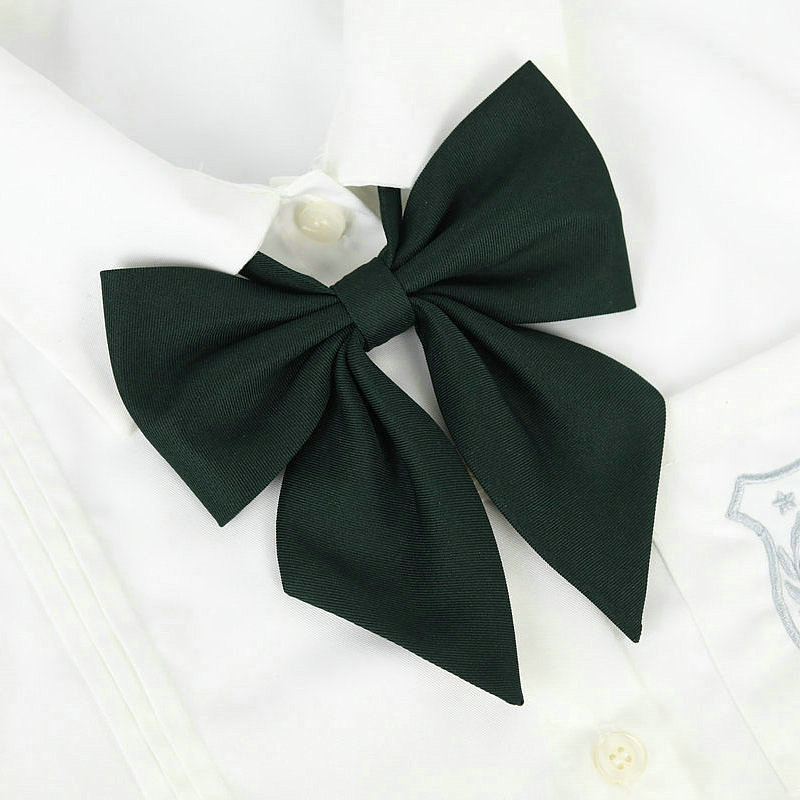 Solid Colors Big Bowknot JK Neckwear Girls Bow Tie Necktie Choker For Preppy Students Japanese Korean School Uniforms Shirts Tie: Dark Grey