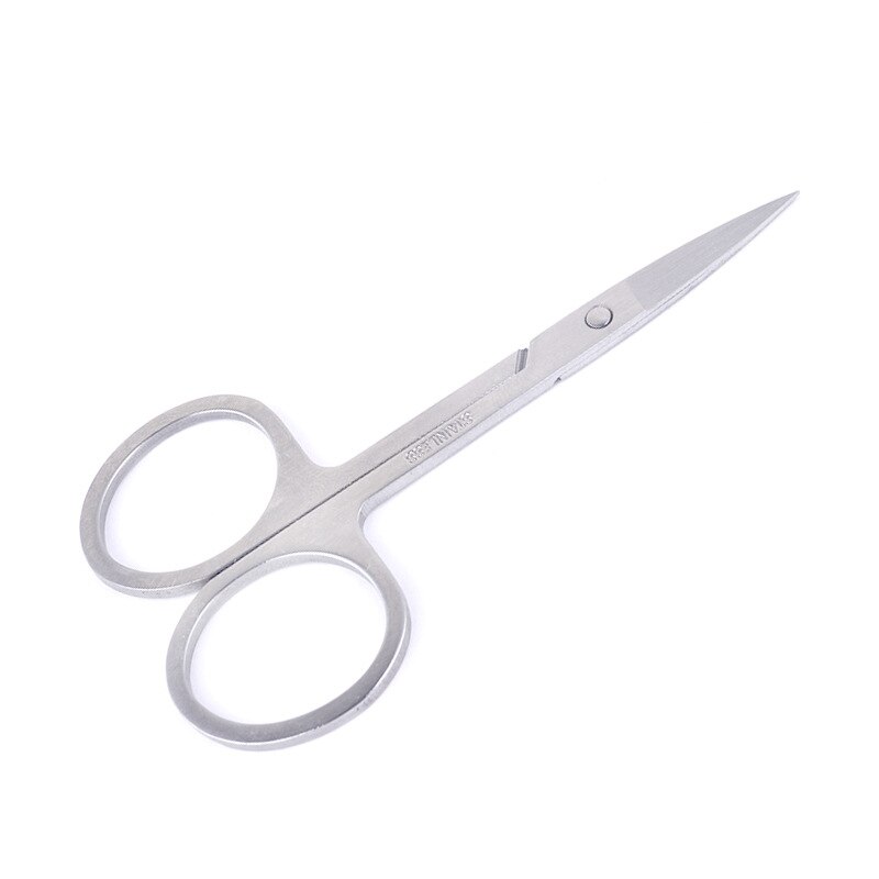 Stainless Steel Mini Portable Curved Mustache Nose Ear Hair Remover Scissor Trimmer Safety Tips