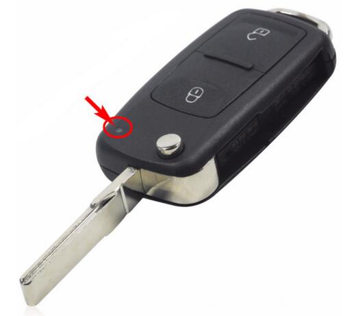 Coque de clé télécommande pliable à 2 boutons, pour VW Polo Transporter Golf lame non coupée, étui de clé de voiture sans puce, clé d&#39;entrée sans clé