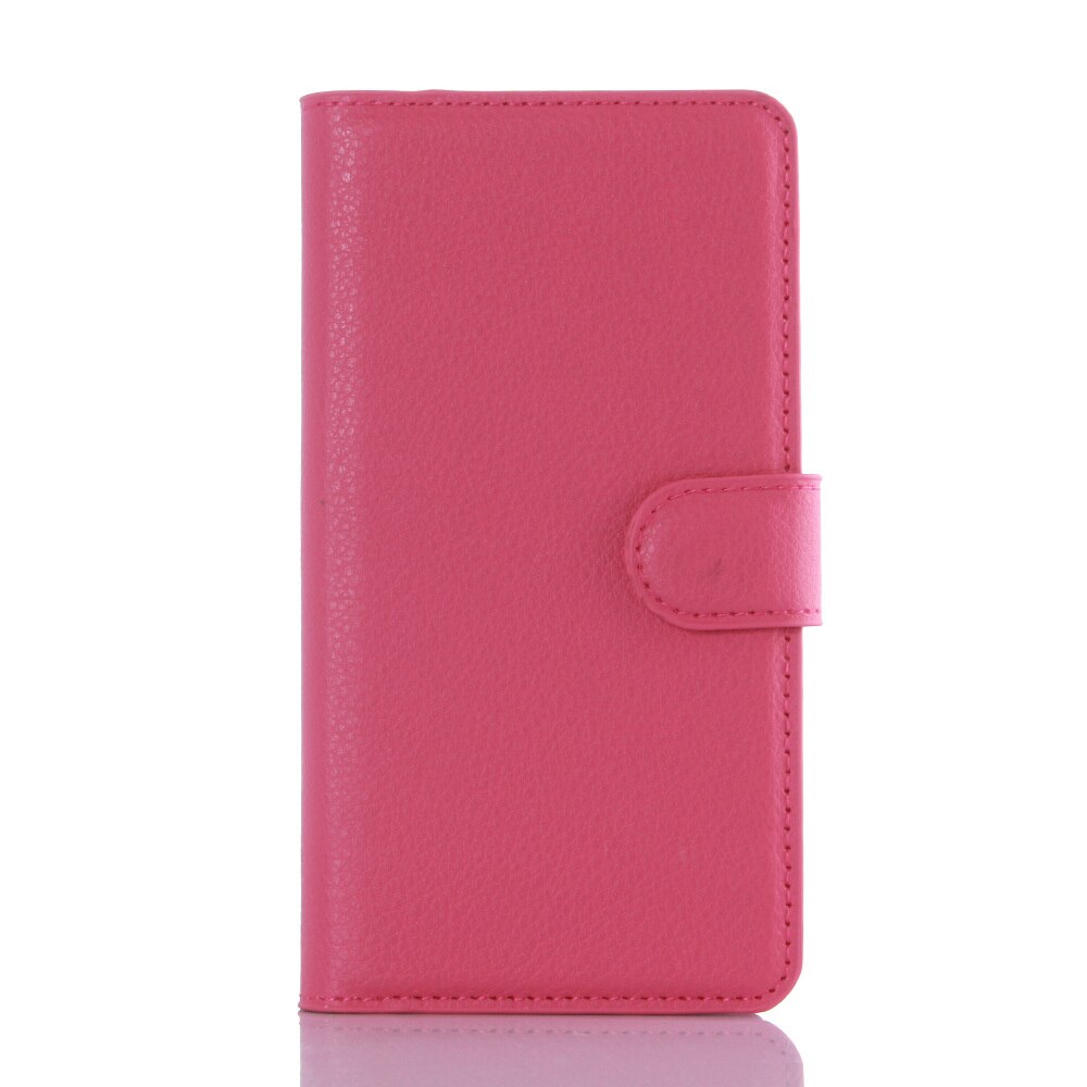 Wallet Case for Lenovo A6010 / A6000 Plus Flip Leather Cover for Lenovo A6000 Plus A 6010 Phone Case TPU Shell with Card Holders: rose red