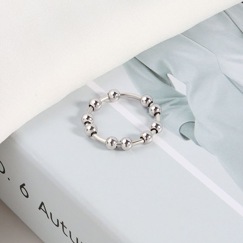 Stress En Angst Decompressie Ring Niche Personalitycreative Draaien Kraal Ring Vrouwelijke