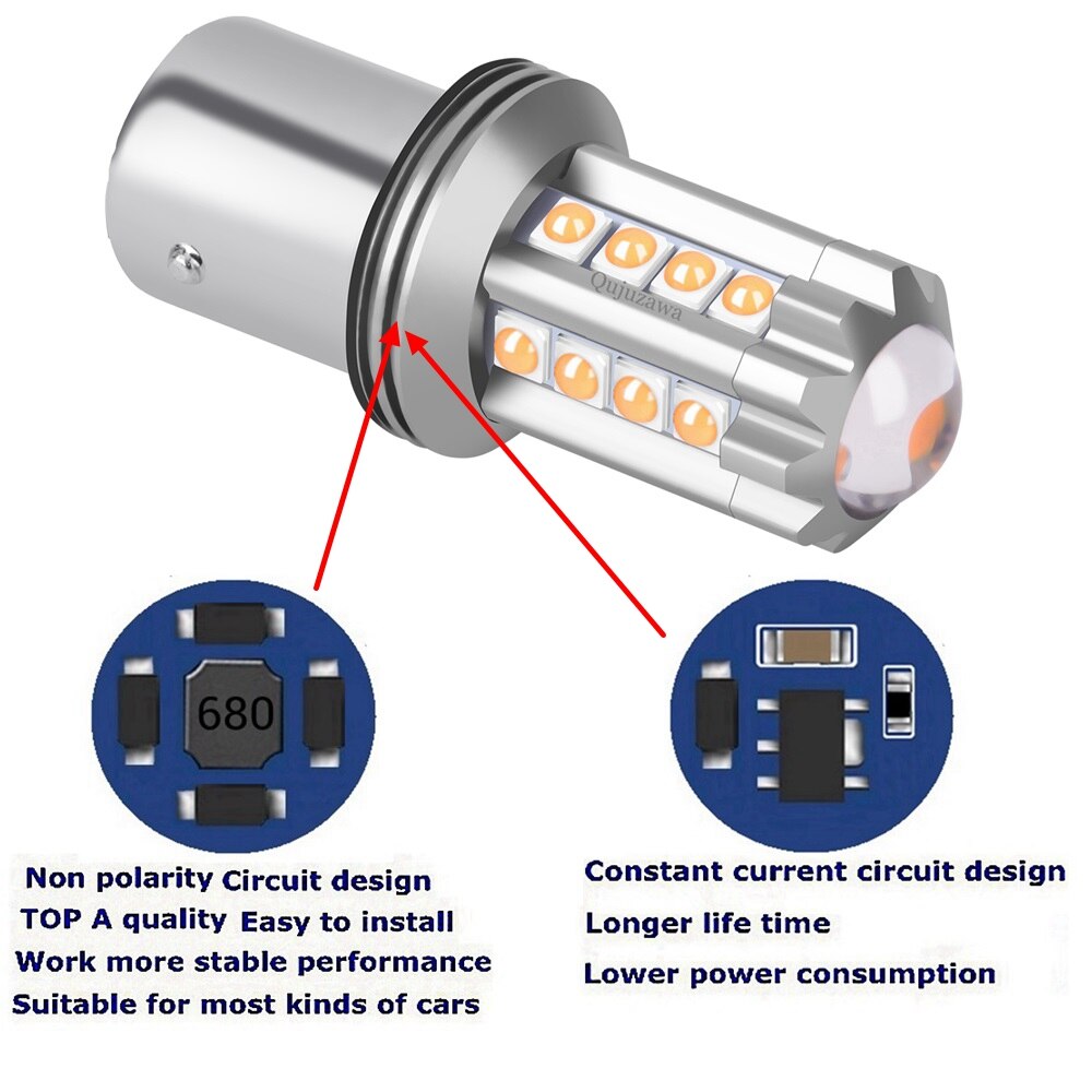 2PCS 1156 BA15S P21W R10W 7506 Super Heldere LED Auto Brake Lamp Auto Reverse Lamp Richtingaanwijzers dagrijverlichting