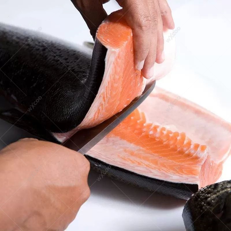 Faca de chef japonesa profissional, faca de sashimi de salmão, lâmina espessada, facas de cozinha de aço inoxidável, clipe de espinha de peixe