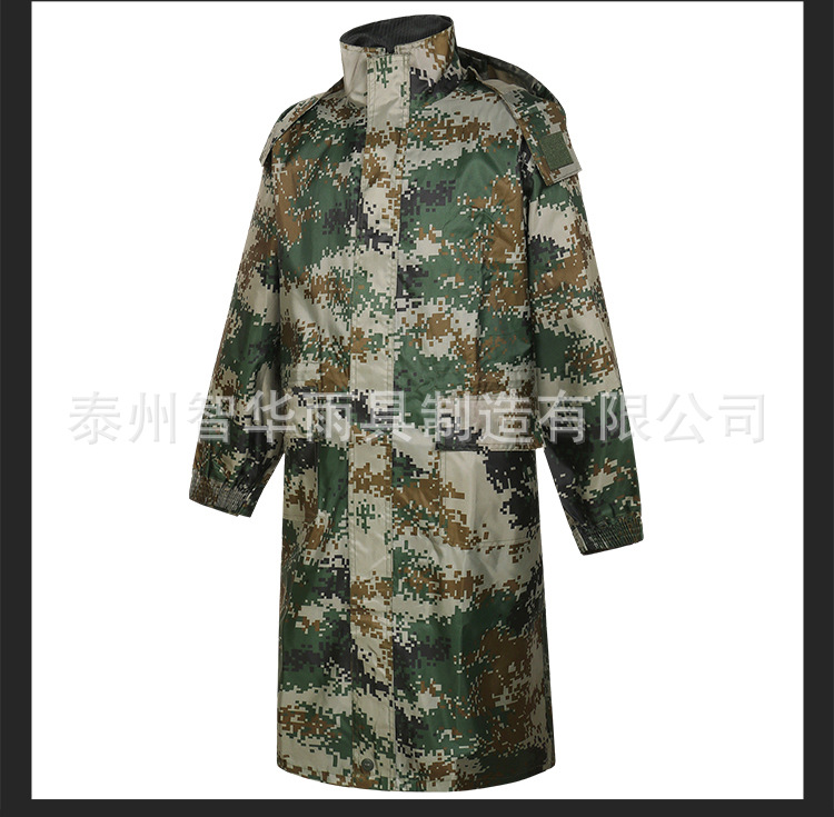 Digital camouflage hær heldags regnfrakke lang regnfrakke mandlig voksen regnfrakke lang hætteklædt regnfrakke kvinde lang