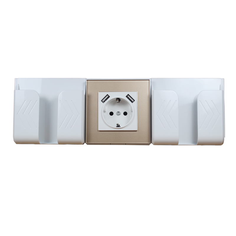 USB Wall Socket Gold color acrylic patch frame Double USB Port 5V 2A Usb KDG-01