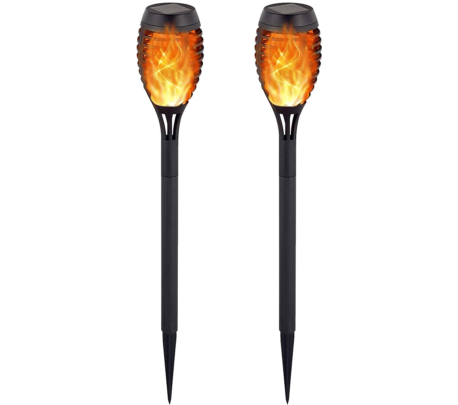 Solar Flame Torch Light Flickering Waterproof Garden Decor Landscape Lawn Lamp For Path Garden Yard Outdoor Light: PACK of 2