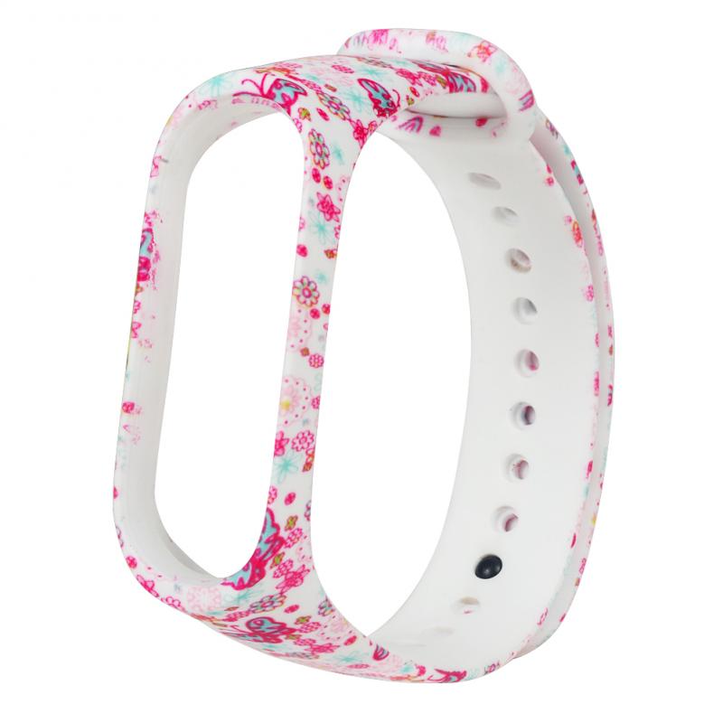 Replaceable Silicone Bracelet For Mi Band 5 Silicone Varied Flowers Printing Bracelet Fashionable Sport Wrist Strap For Miband 5: 04