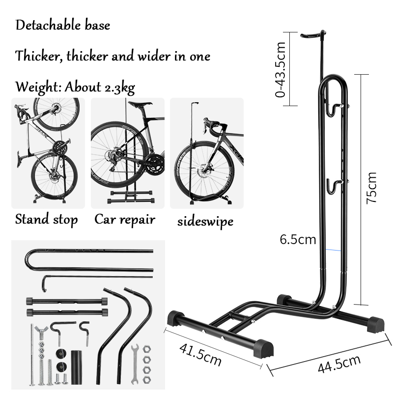 Estante de estacionamiento para bicicletas tipo inserto en forma: una solución versátil y que ahorra espacio para estacionamiento y mantenimiento de bicicletas de montaña: Negro