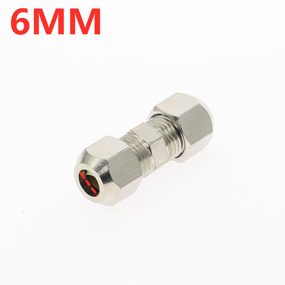 Compression Ferrule Tube Fitting Brass Pipe Double Fast Twist Card Set Copper Joints Tubing Nut Lock Double Straight 5 Same: 6mm to 6mm