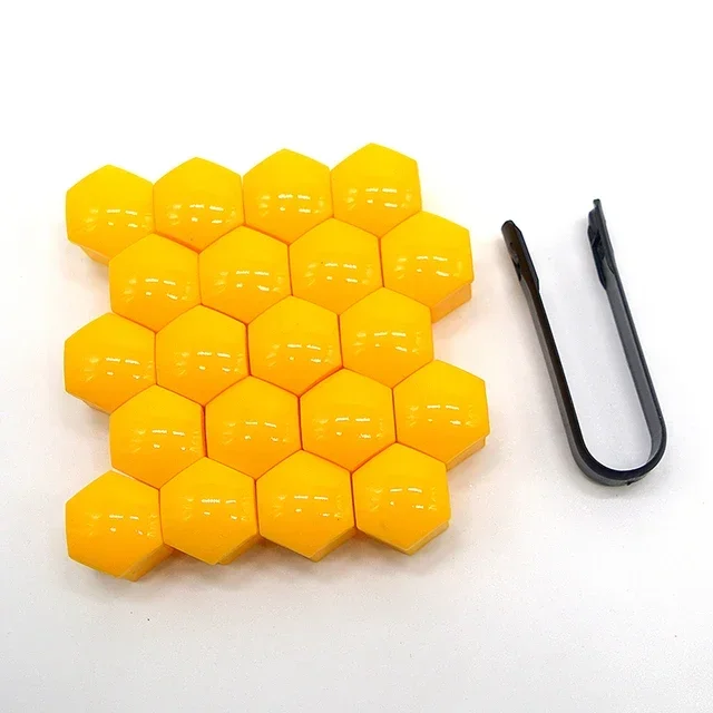 20 kpl 17/19/21mm auton pyöränmutterin suojusta, ruosteenestoainetta, auton naparuuvin suojus, auton rengasmutterin pultin koristelu: L / Musta