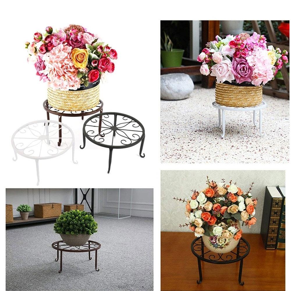 Potte stander blomsterhylde urtepotte stativ smedejern skabe holdbar klassisk stil boligindretning rund havestand gulv