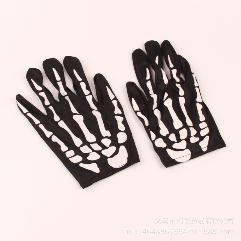 Halloween horror toys luminous skeleton ghost gloves cloth gloves