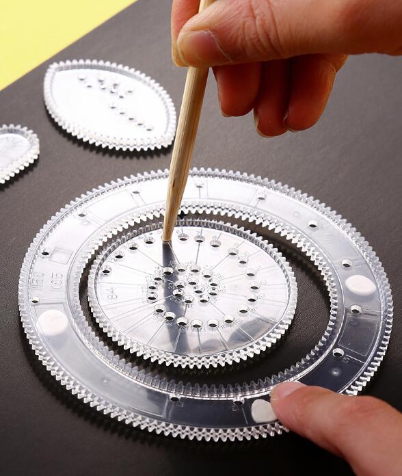 Doki spirograph drawing toy set locking gear wheels painting drawing accessories creative educational toy spirographs 2021