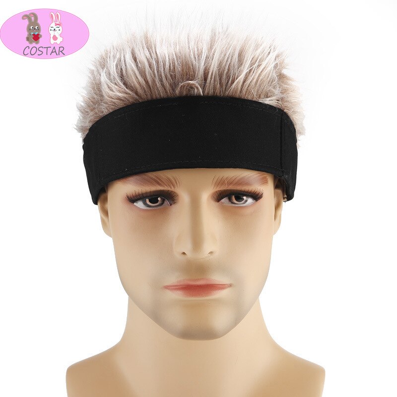 COFUN 2020 odzież Streetwear na jesień i zimę śmieszne czapka z peruką mężczyzn