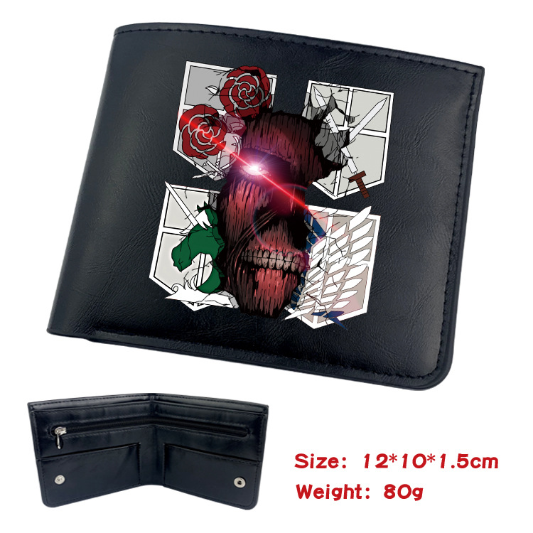 Attack on Titan Animation Derivative Portable Folding Wallet Short Coin Purse with Card Holder: Gold