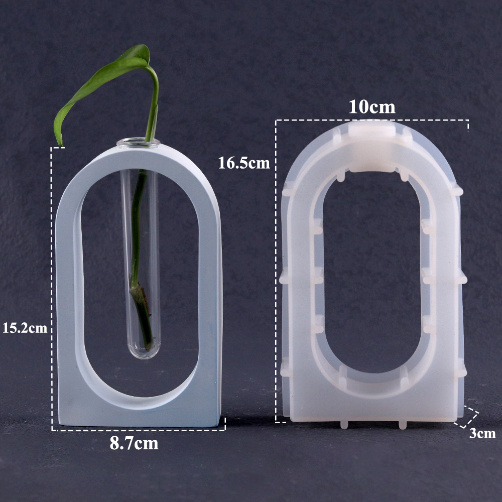 5 stücke Blumen Reagenzglas Vase Acryl Glas DIY Wohnkultur Gips Harz Klar Anzeige-ständer Anlage Inkubator Für Hydrokultur herstellung: Silber