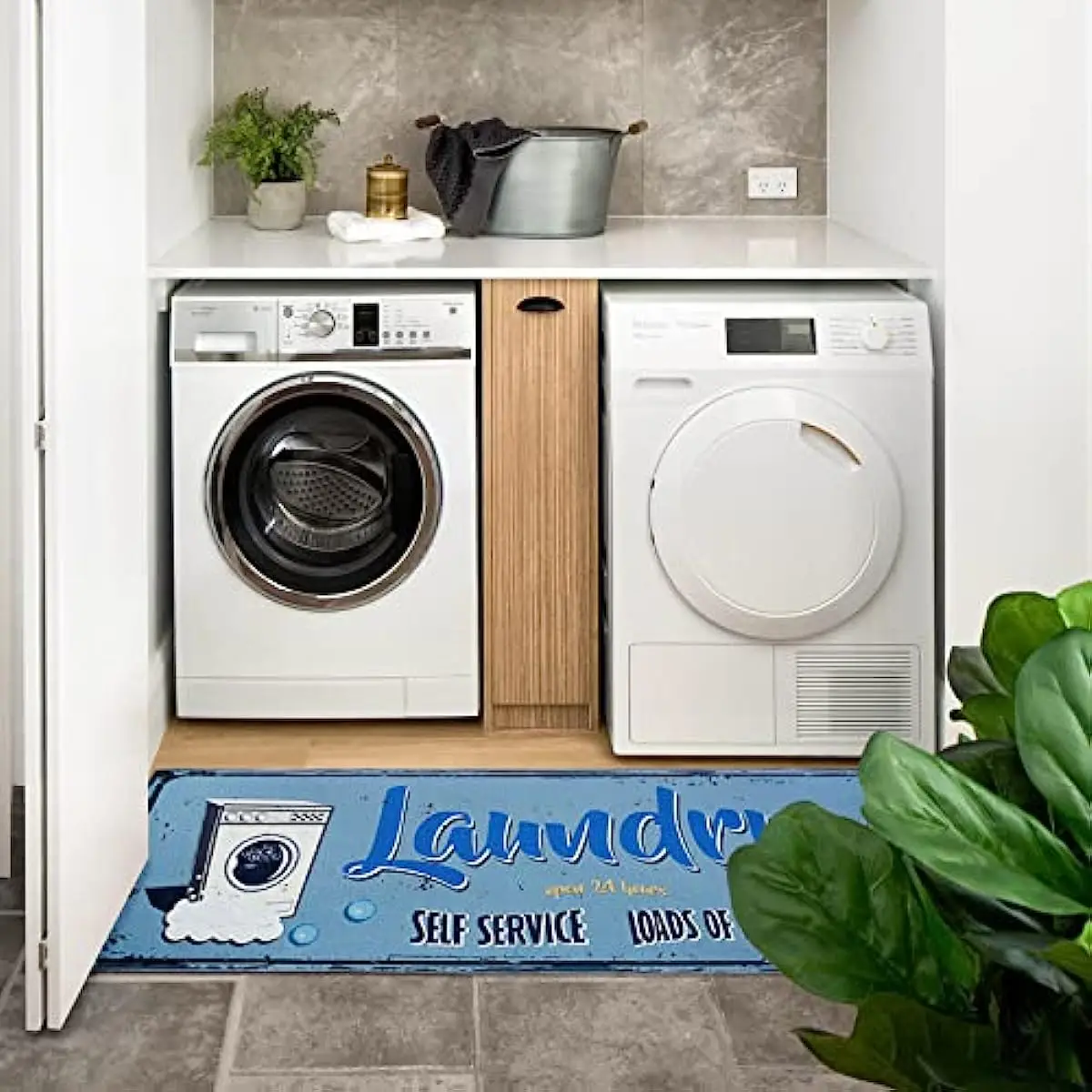 Laundry Room Rug Non-slip Flannel Floor Mat for Washroom Mudroom Kitchen Mat Area Rugs Laundry Runner Rug Tapis Cuisine