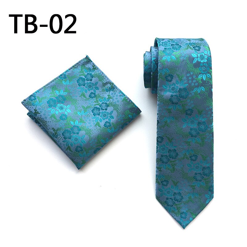 Floral Mens Tie Set Silver White Purple Red Pink Blue Orange Jacquard Silk Tie Pocket Square 8cm Classic Ties for Men Corbatas: TB02