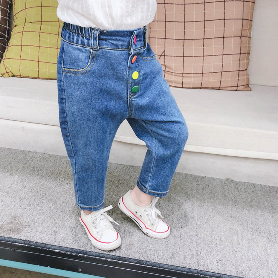 Vaqueros para niña, pantalones vaqueros coloridos con botón Fly chico s para chicas, pantalones vaqueros informales de estilo chico, ropa de primavera otoño para chicas