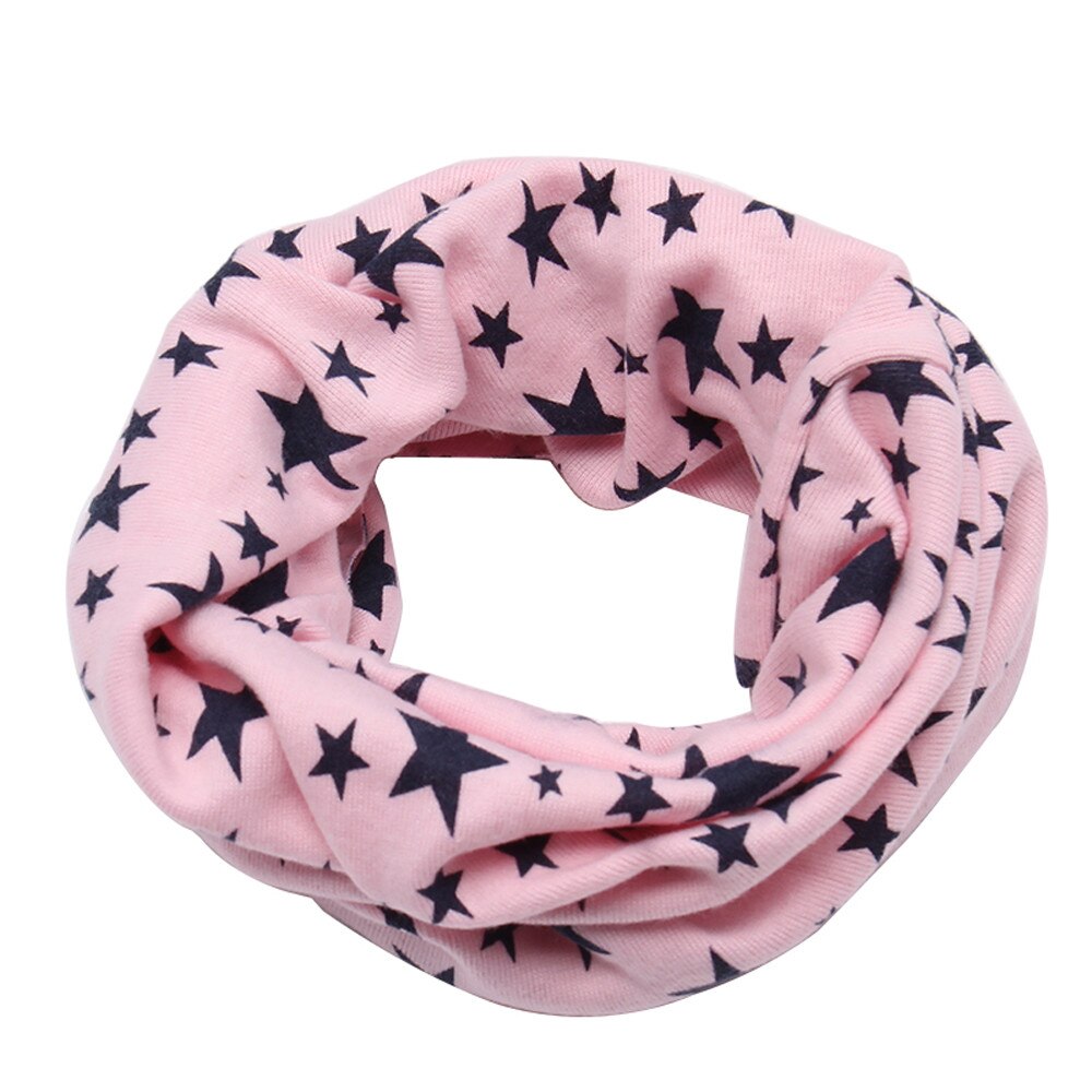 Kids Star Print Scarf Children Warm Cotton Scarf Boy Girl Scarf Shawl Winter Neckerchief Children Solid Soft Scarf Collar Neck: Red 
