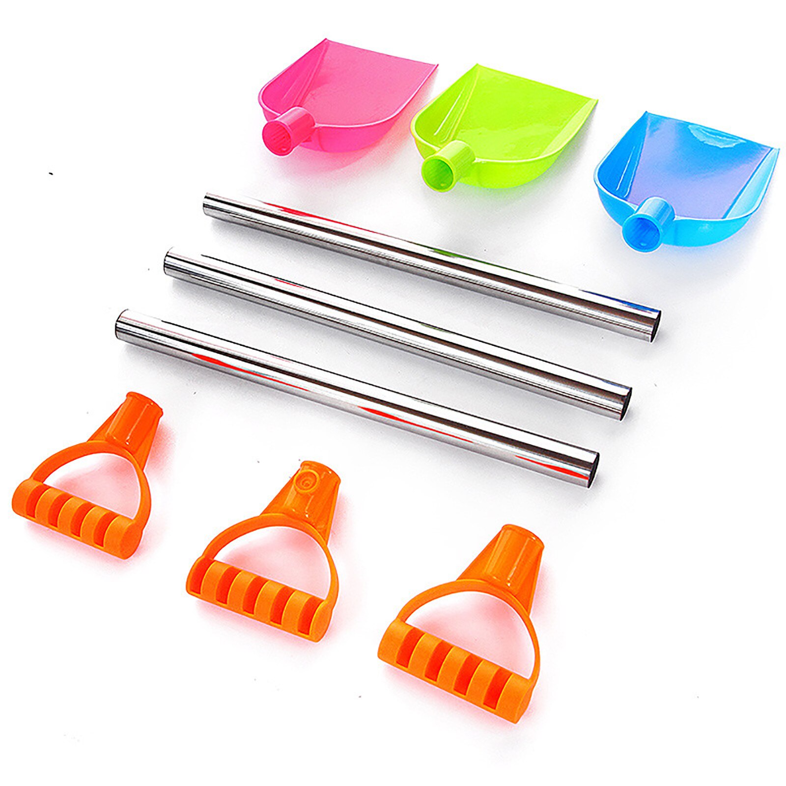 T# 1/4pc Children's Snow Shovel Children Beach Shovel With Stainless Steel Handle Children Snow Shovel Garden Tools Retractable