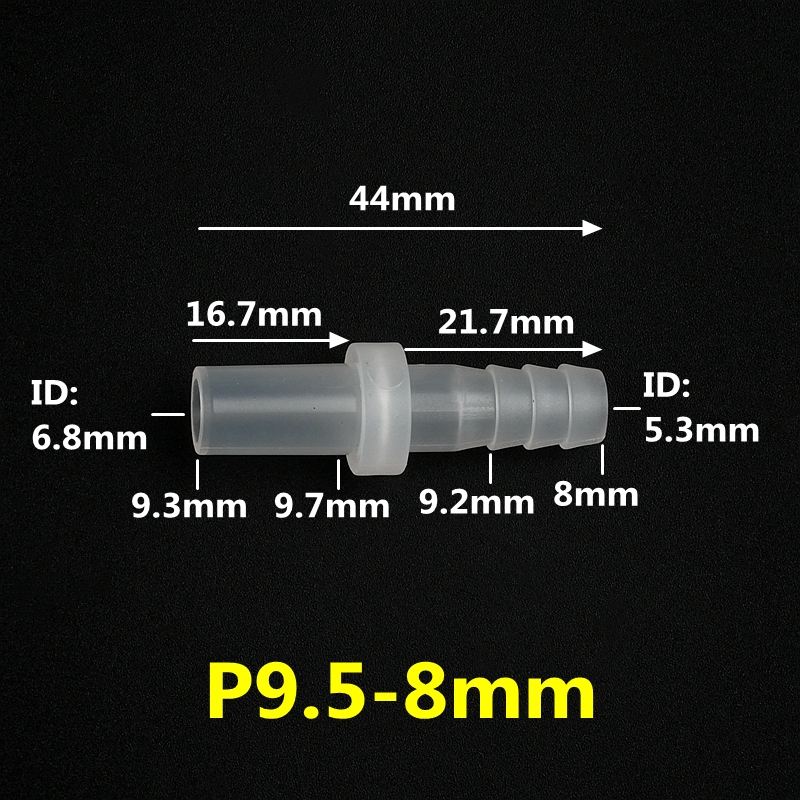 3-200 sztuk płaskie 9.5 ~ 20mm do 8 ~ 10mm PP złącza Fish Tank złączki do węży rura akwariowa stawy ogrodowe złącza wodne