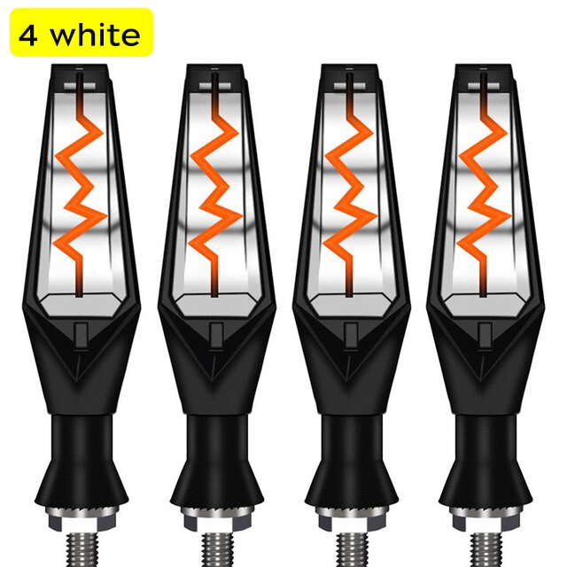 Led Richtingaanwijzer Voor Motorcycle Amber Richtingaanwijzers Gebouwd Flasher Relais Knipperende Led Indicatoren Lamp Dubbelzijdig Blinker: 4pcs white