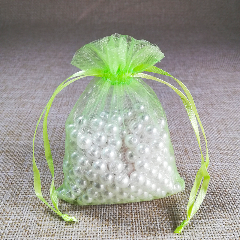100pcs/lot 5x7 7x9 9x12CM Organza Bags Wedding Party Christmas Decoration Drawstring Bag Pouch Jewelry Packaging Bags