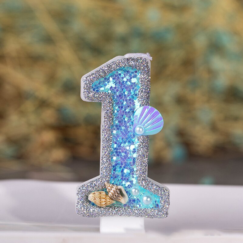 Oceaan Shell Verjaardag Kaarsen Kinderen Nummer 1st 2 3 4 Cake Toppers Verjaardag Wedding Party Decoratie Mermaid Cake Kaarsen Nummer: Number 1
