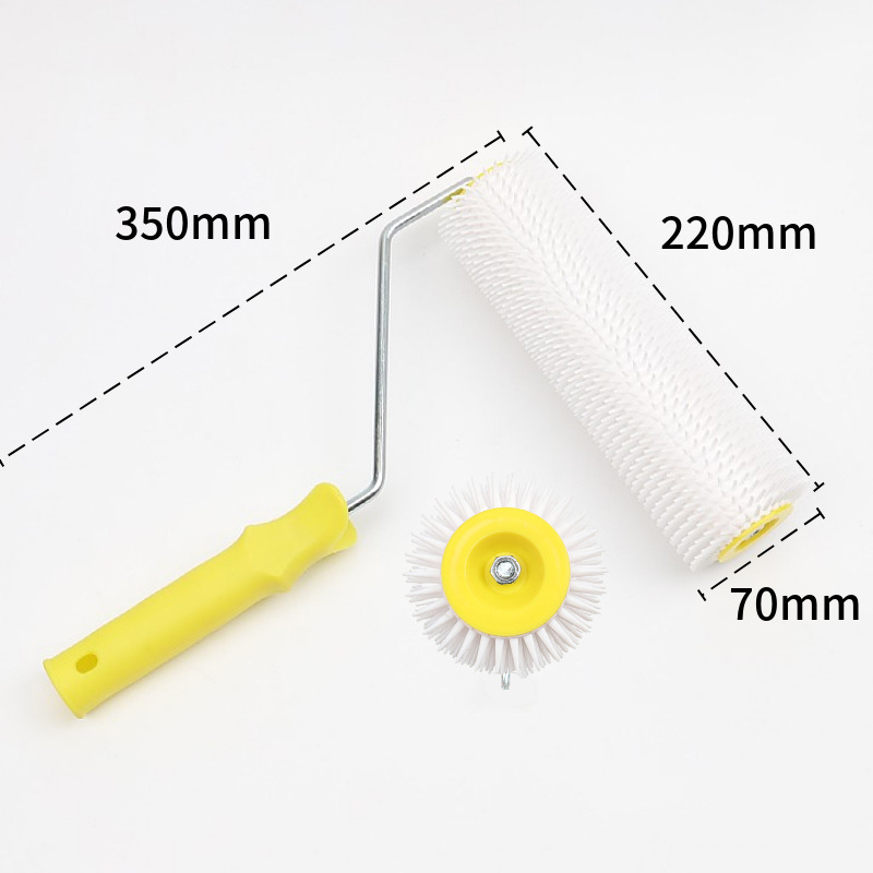 1PC 15/22CM Defoaming Drum Brush Spike Roller Latex Floor Self Compound Roller Leveling Screed Spiked Roller Paint Brush Roller: creamy-white