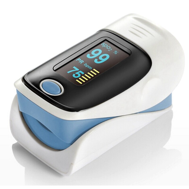 Oled pulsoximeter spo 2 blod ilt finger oximeter måling fingerspids pulsmåler bærbart sundhedspleje familie udstyr: Blå