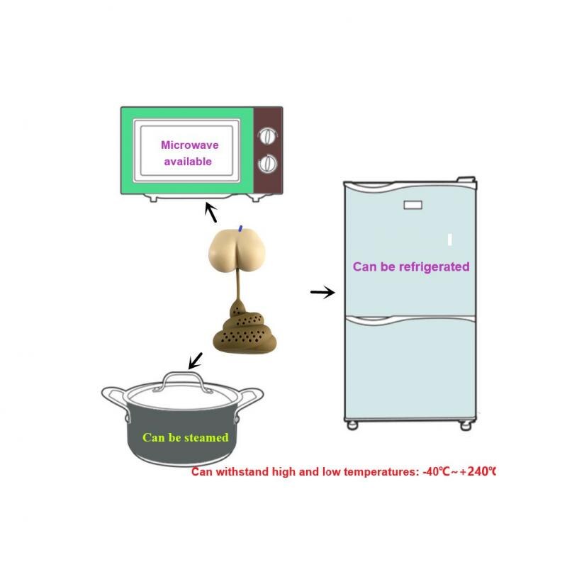 Herbruikbare Siliconen Thee-ei Creatieve Kak Shaped Grappig Kruidenthee Zak Food Grade Koffie Filter Diffuser Zeef Thee Accessoire