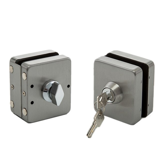 Rvs 10-12Mm Glazen Deur Lock Dubbele Kanten Open Geen Boren Gate Lock Non-Openingen Glas deurslot Veiligheidsslot