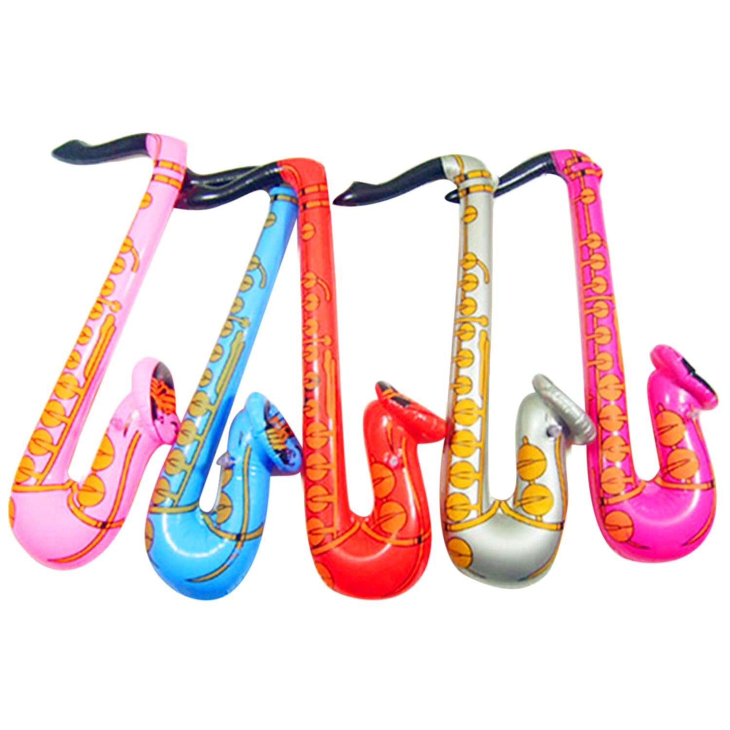 12 stuks muziekinstrument Speelgoed Opblaasbare Gitaar Saxofoon Microfoon Musical Speelgoed voor Zwembad Party Baby Decor Schieten Prop