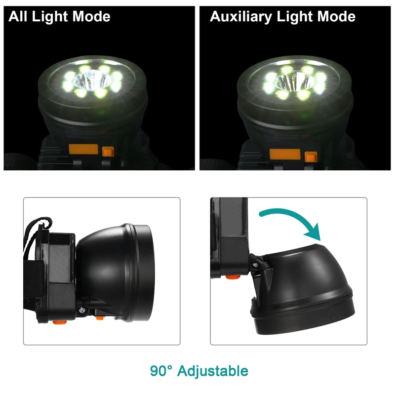 1080p justerbart superlyst hovedlys lampe lommelygte kamera, ipx 4 vandtæt nattesynskamera til klatring campingvandring c