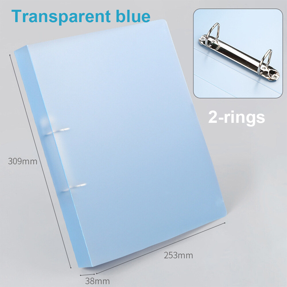 A4 2 4 D Ringband Organisator Clear Map Documenten Transparantie Hervulbare Fotoalbum Cover Photocards Ring Notebook Tekening: 2ring clear blue