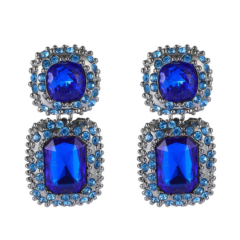 Docona 12 Stijl Kleurrijke Strass Bloem Oorbellen Voor Vrouwen Meisje Bloemen Earring Verklaring Sieraden Brincos Accessoires: 9445