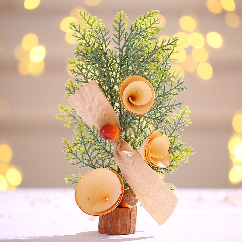 Christmas Decoration 25cm Mini Christmas Tree Office Bedroom Desktop Ornaments For Scene Decor Props Creativity Year: C