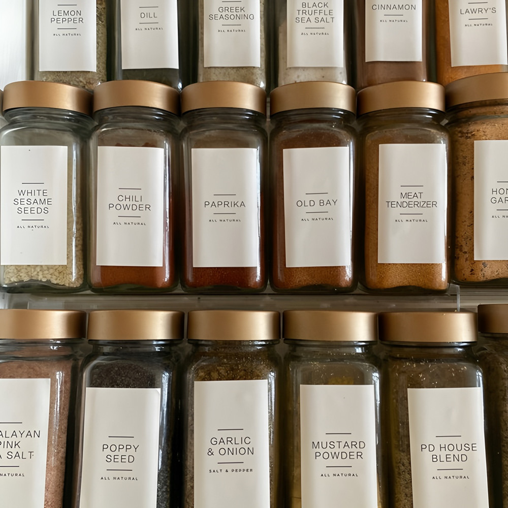 Spice Jar Labels, Modern Collection, Water and Oil Resistant Stickers, Kitchen Organization Stickers, by The Dweling Comp