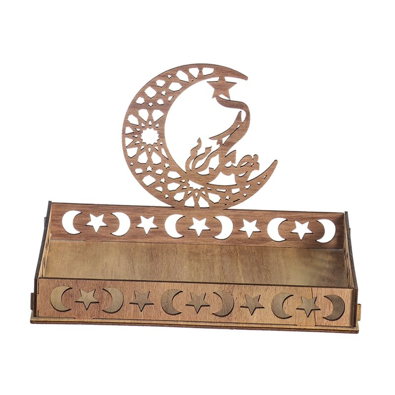 Moon Star Houten Ramadan Decoratie Voor Thuis Islamitische Moslim Party Decor Eid Mubarak Ramadan Kareem Voedsel Lade Eid Al adha