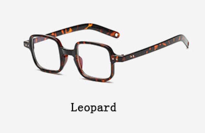 Antiblått ljus retro fyrkantiga genomskinliga glasögon unisex nitar klarglas glasögon kvinnor män närsynthet läsglasögon båge  l3: 2