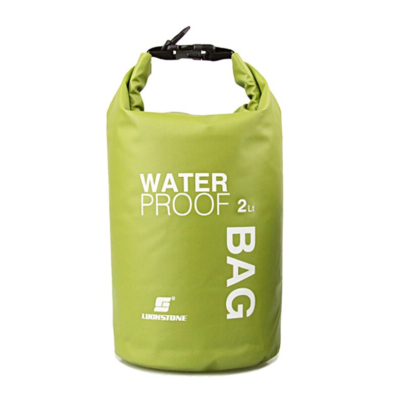waterproof box 2L Camping hiking PVC waterbag waterproof bag Outdoor Traveling Ultralight Rafting Bag Camping Dry Bags: Green Color