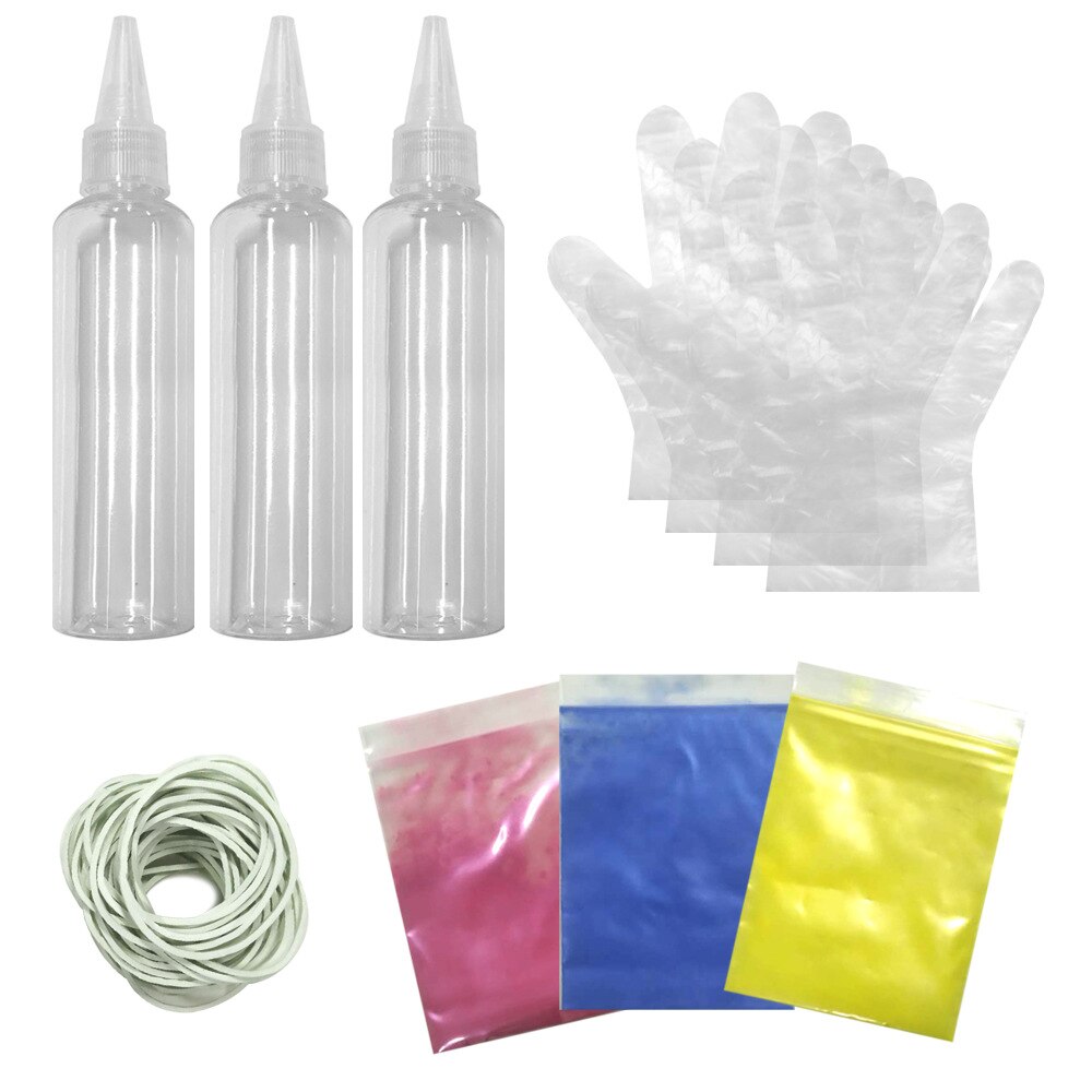 24 Colors Tie Dye Kit Non-toxic DIY Garment Graffiti Fabric Textile Paint Colorful Clothing Tie Dye Kit Pigment Set Home Decor: 3 Color Set A