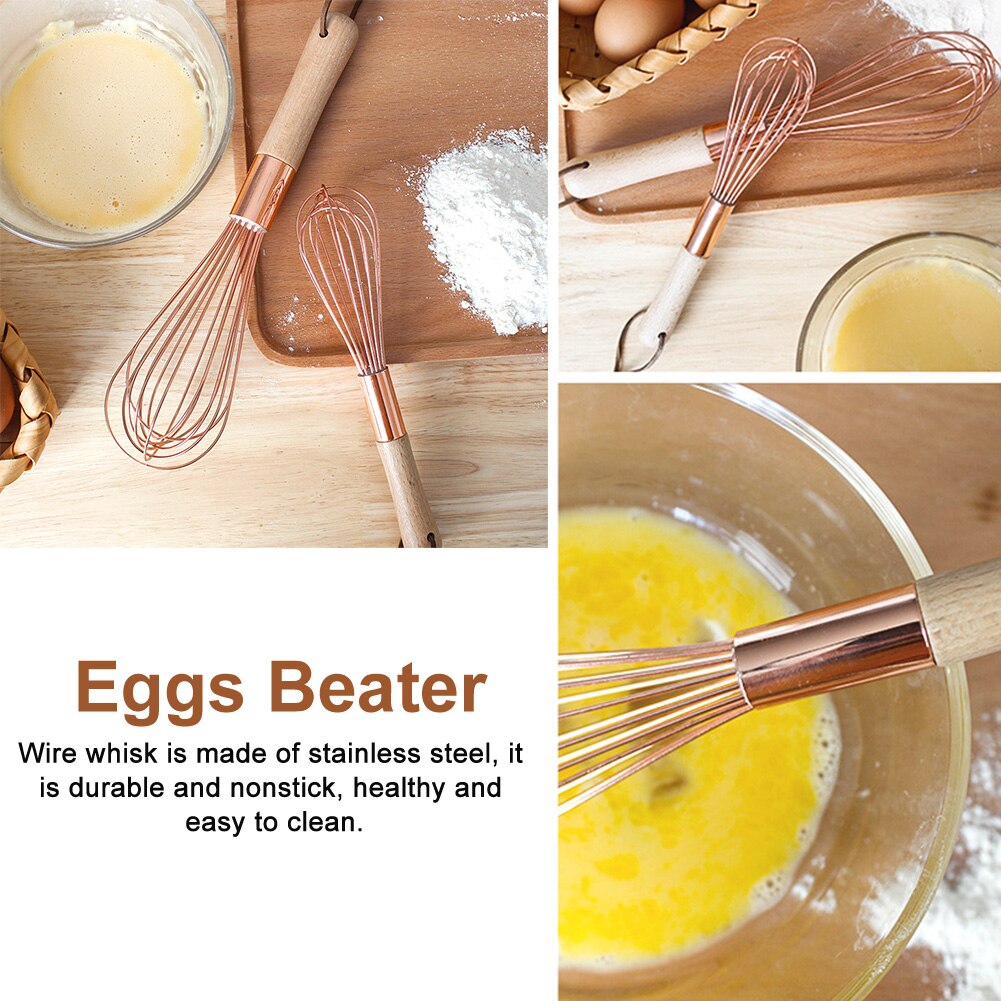 Batidora Manual de acero inoxidable ergonómica para cocinar batidor de huevos con mango batidor de crema herramienta de cocina portátil Manual