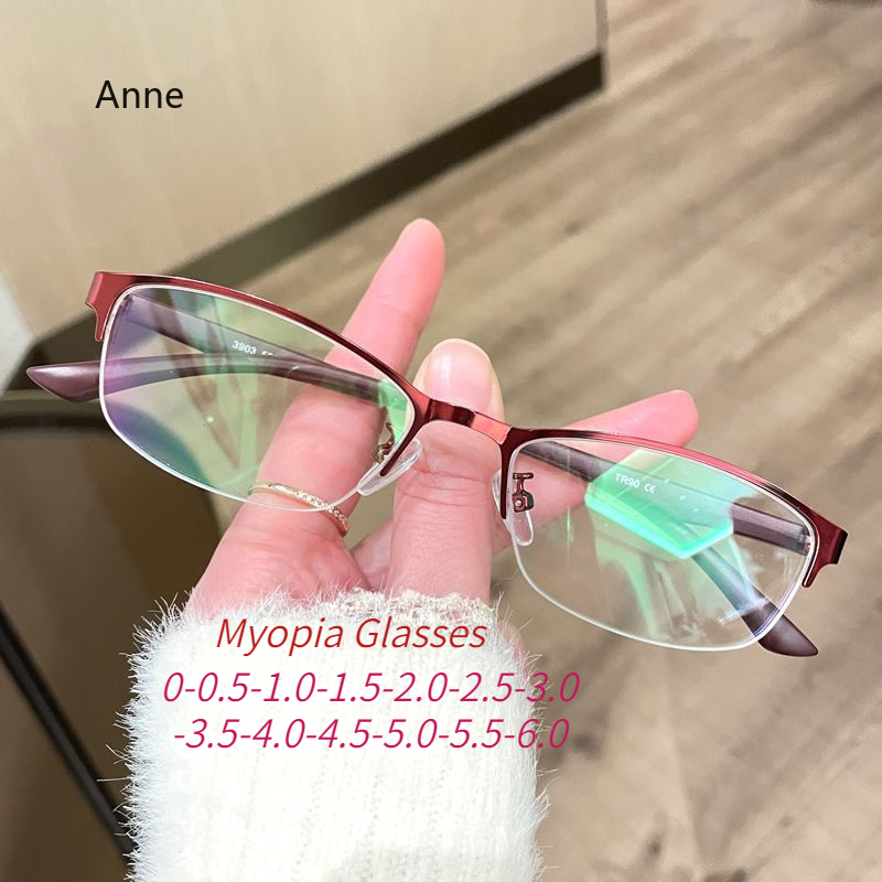 Lunettes de myopie pour femmes, à la , demi-jante en métal, monture ovale pour lentilles de Prescription, lecture очки для зelerin