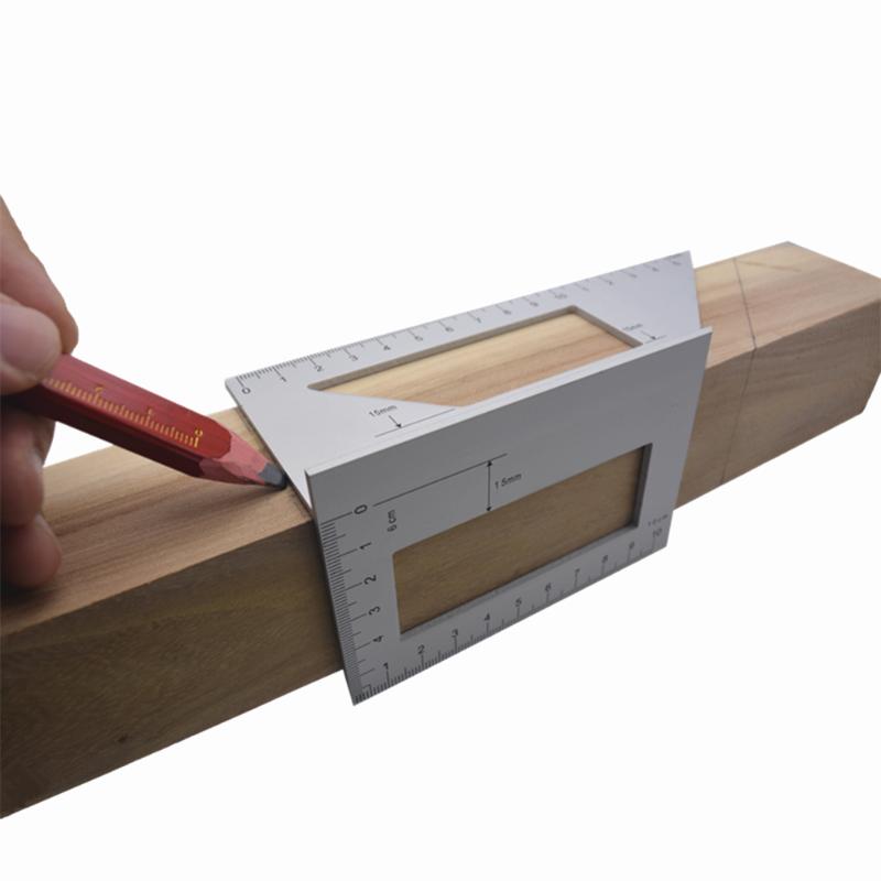 Medidor de Regla De Ángulo Recto de 45/90 grados, inglete de , regla triangular, medición de herramienta de carpintería
